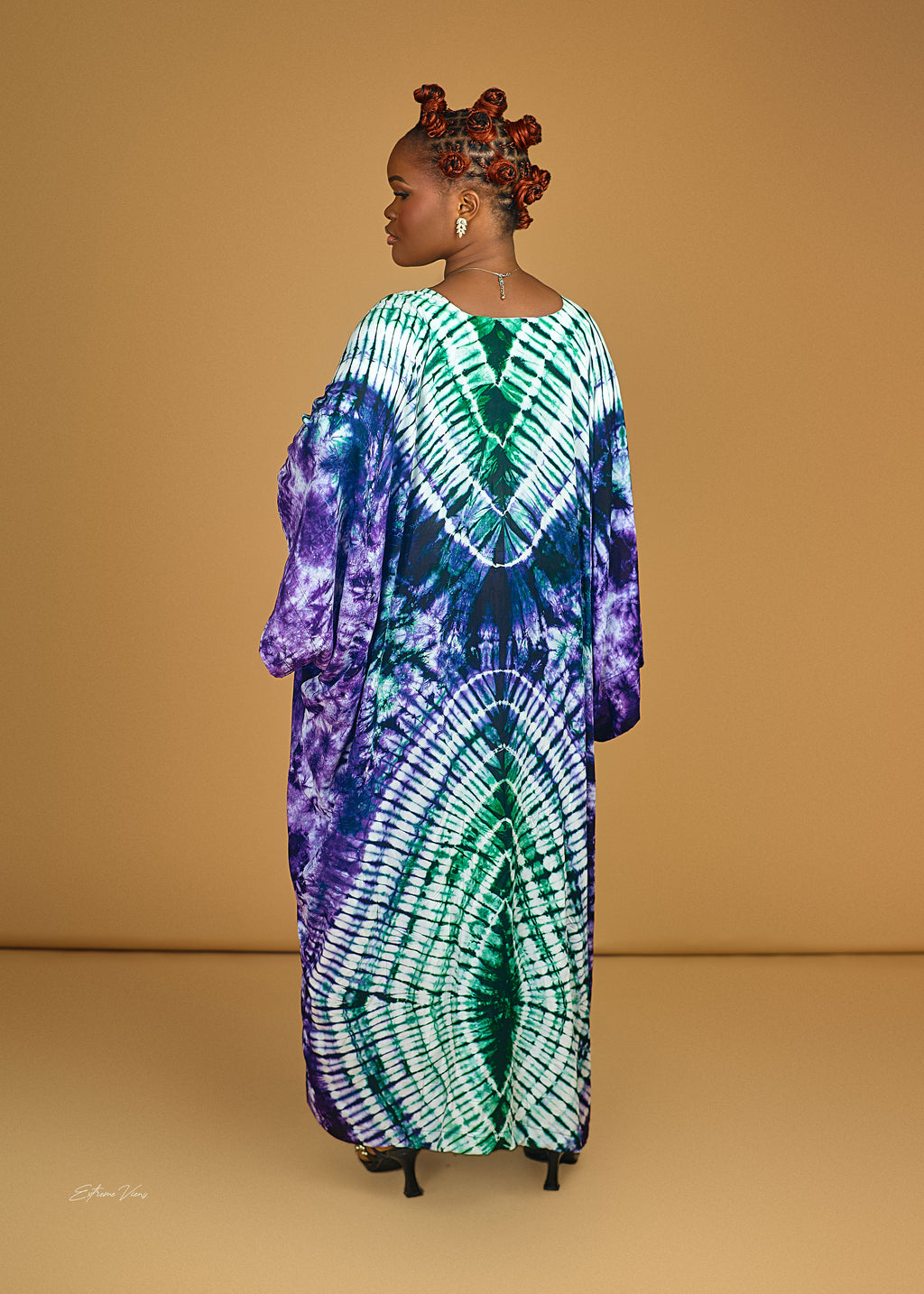 Adire silk Drawstring bubu 2 pieces set