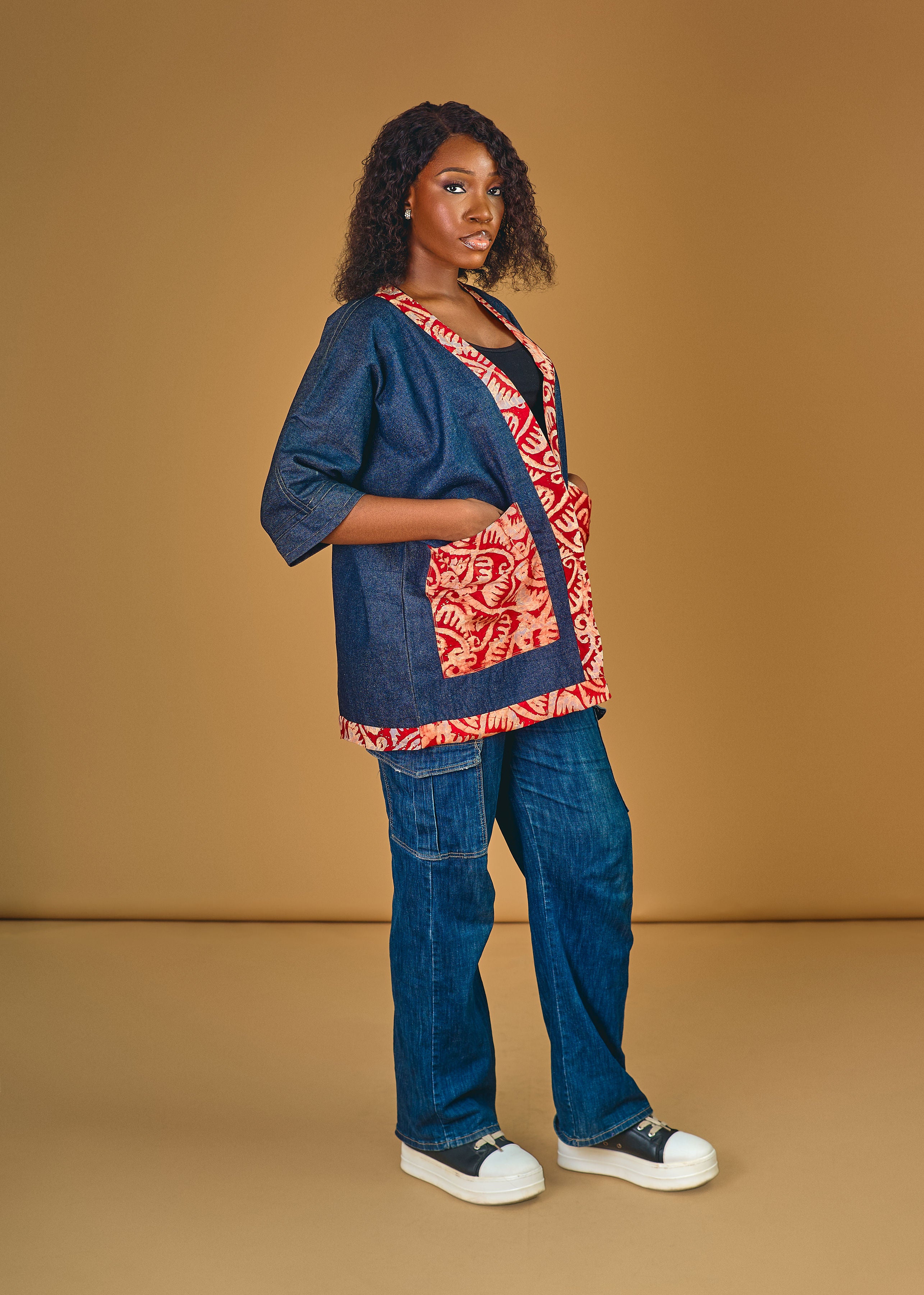 Denim and Adire casual jacket