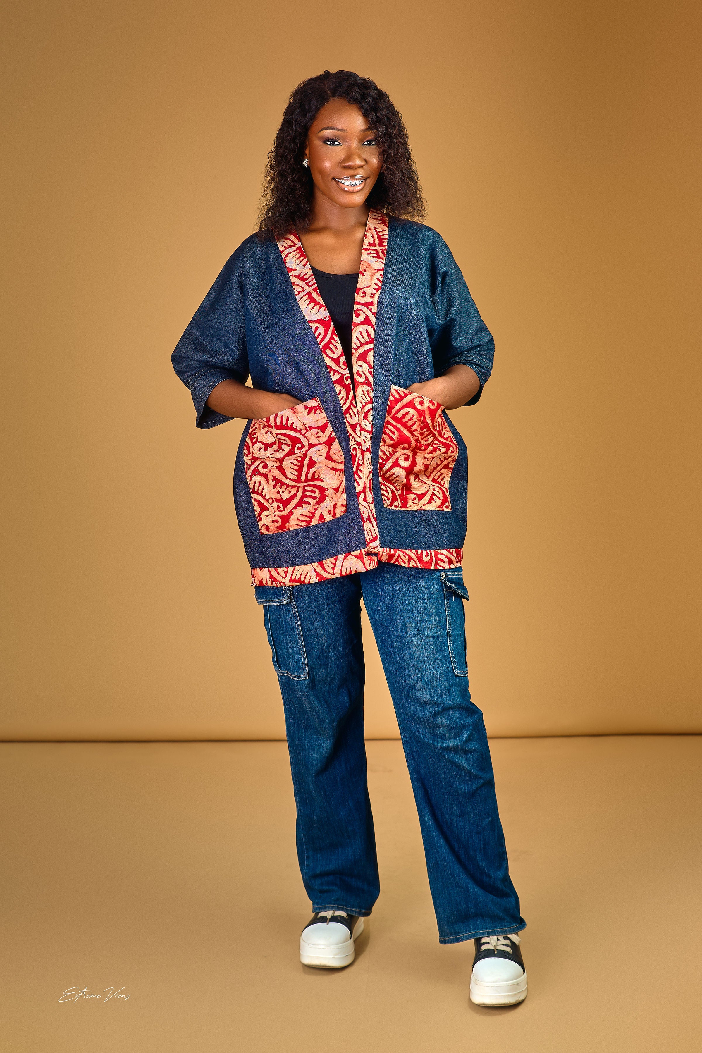 Denim and Adire casual jacket