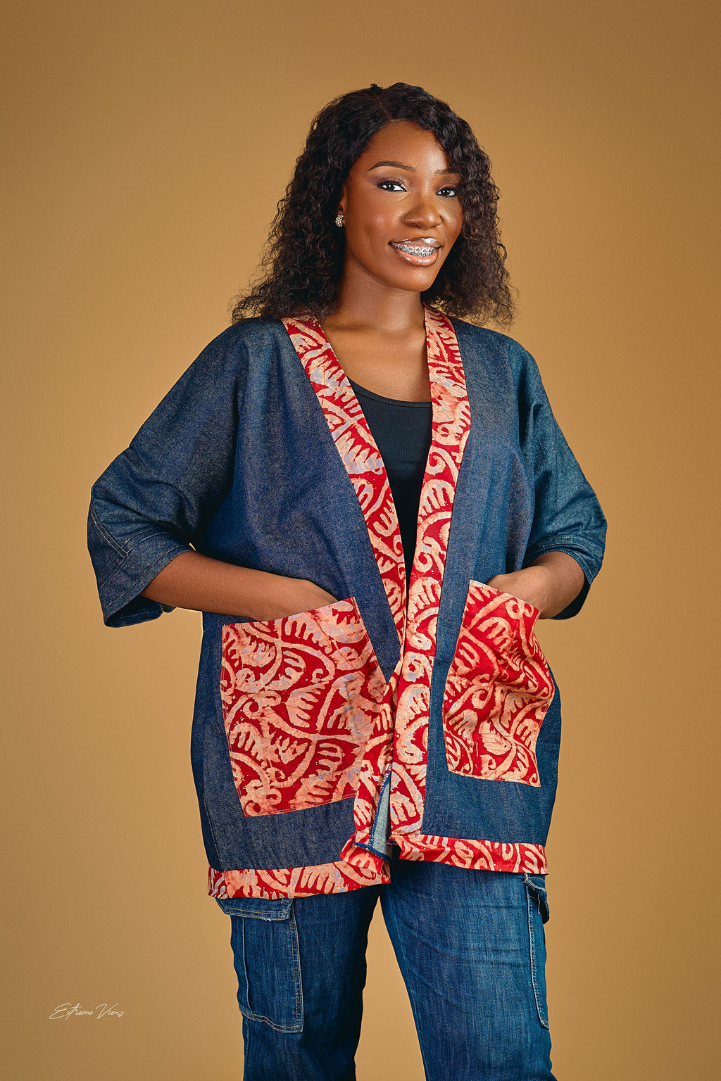 Denim and Adire casual jacket