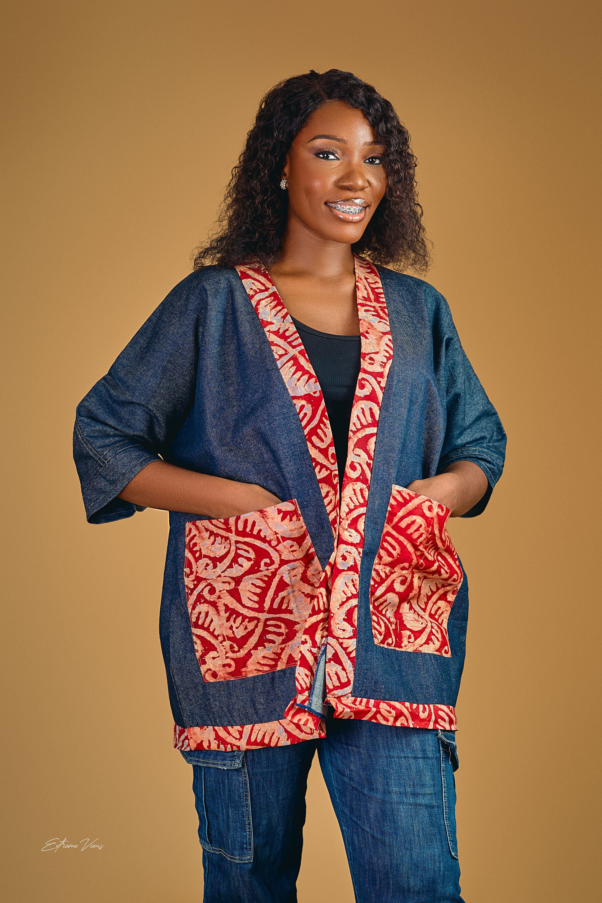 Denim and Adire casual jacket