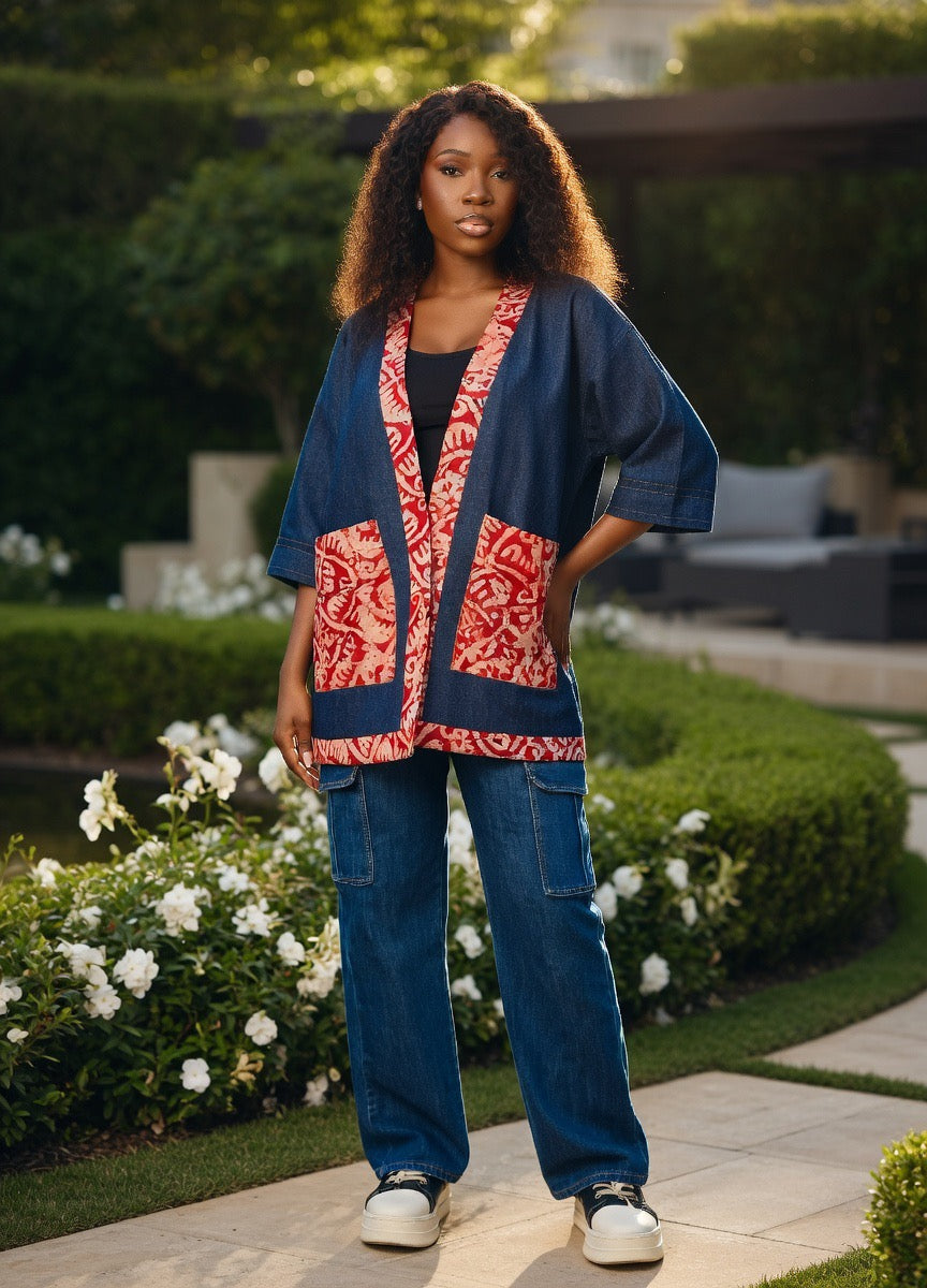 Denim and Adire casual jacket